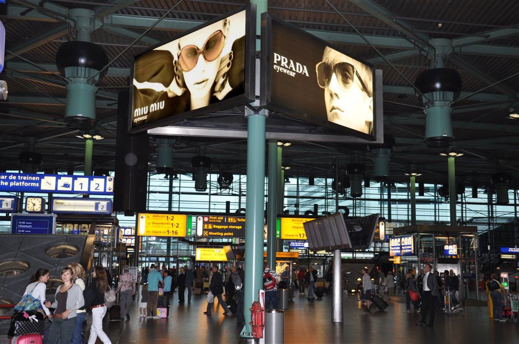 pubblicità in aeroporto ad Amsterdam